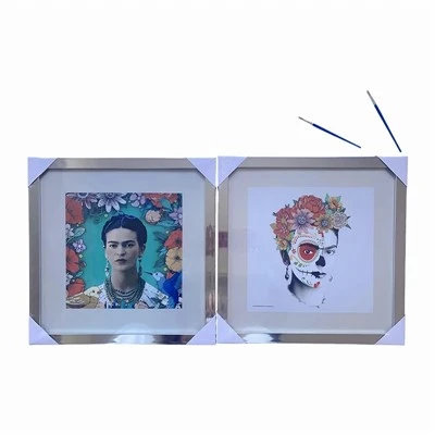 Moldura de pintura em tela multicolorida